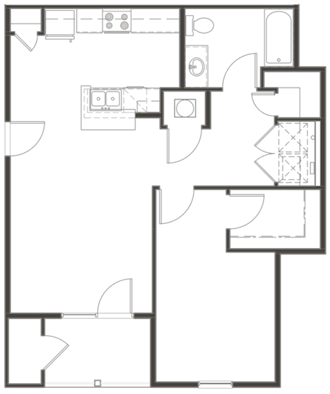 Salish Flats Apartments in Airway Heights, Washington One Bedroom Floor Plan